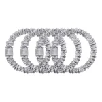 SLIP Pure Silk Skinny Scrunchies Silver x 4